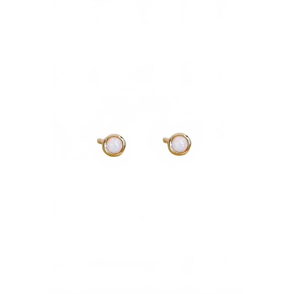 NEW JAXKELLY women's simple stud earrings in white opal